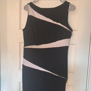 Black and White Zipper Sleeveless Dress